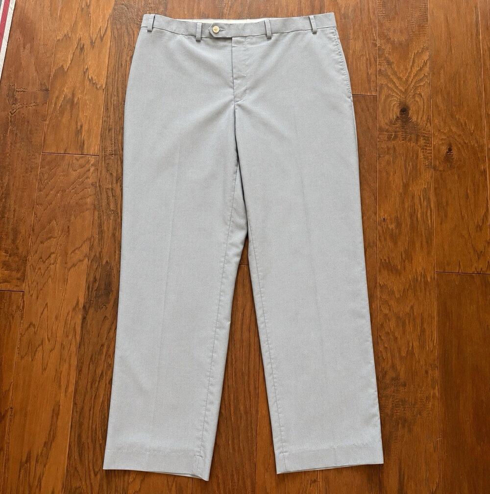 Lauren Ralph Lauren Mens 36x30 Gray Grey Flat Front Stretch Dress Pants